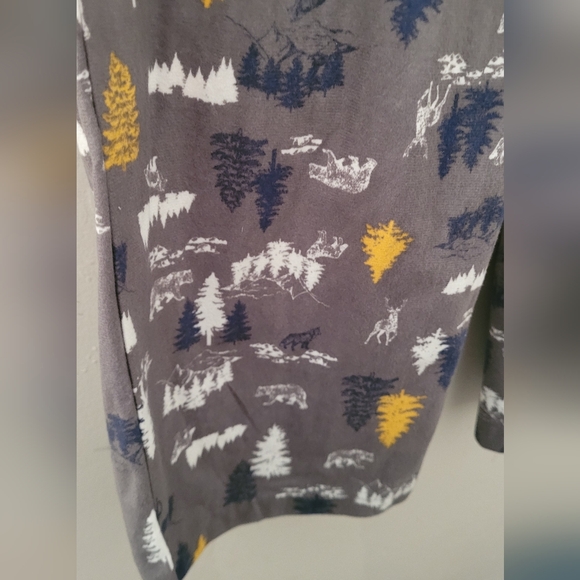 Mens camping hunter pj pants- polyester with forest print - Picture 3 of 6